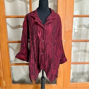 Vintage ITEMZ by Chris Baumgartner Crinkle Tunic Top 1X